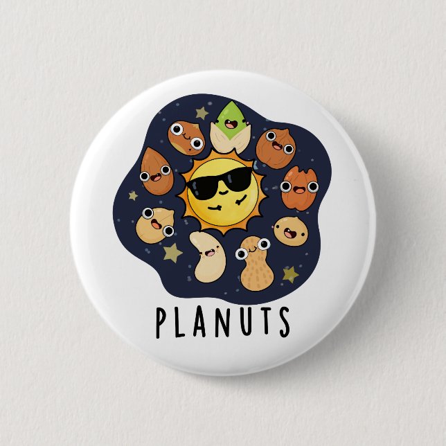 Planuts Funny Astronomy Nöt Pun Knapp (Framsida)