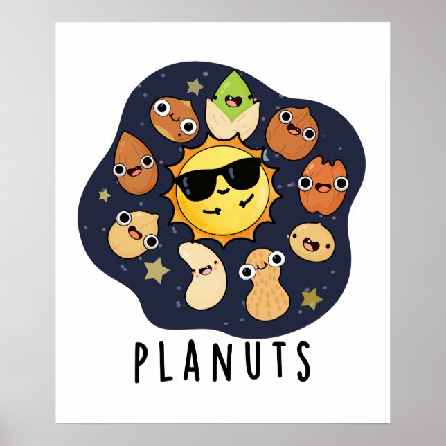 Planuts Funny Astronomy Nöt Pun Poster (Framsidan)