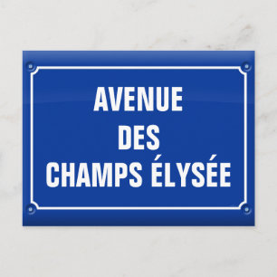 Plaque avenue des Champs Elysées - FRANKRIKE Vykort