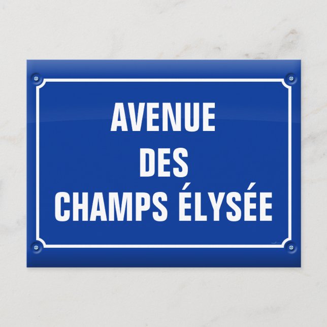 Plaque avenue des Champs Elysées - FRANKRIKE Vykort (Framsida)