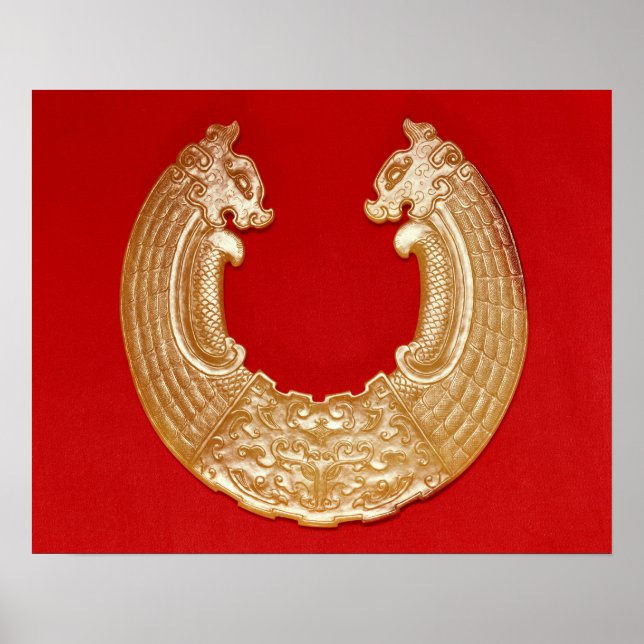 Plaque med två drakar och en tabbmask poster (Framsidan)