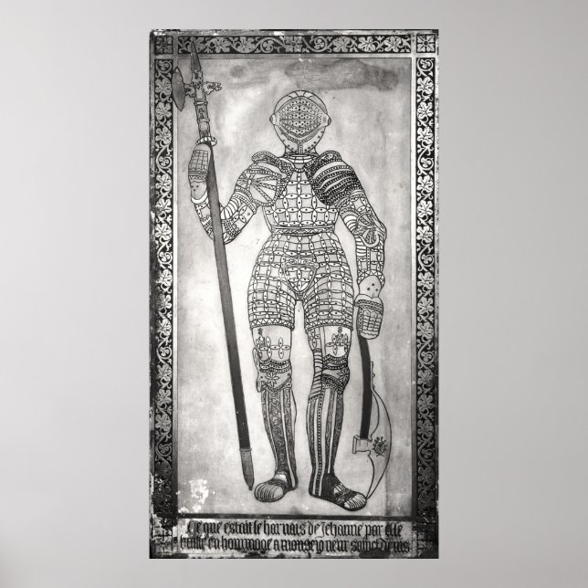 Plaque som skildrar rustningen av Joan of Arc Poster (Framsidan)