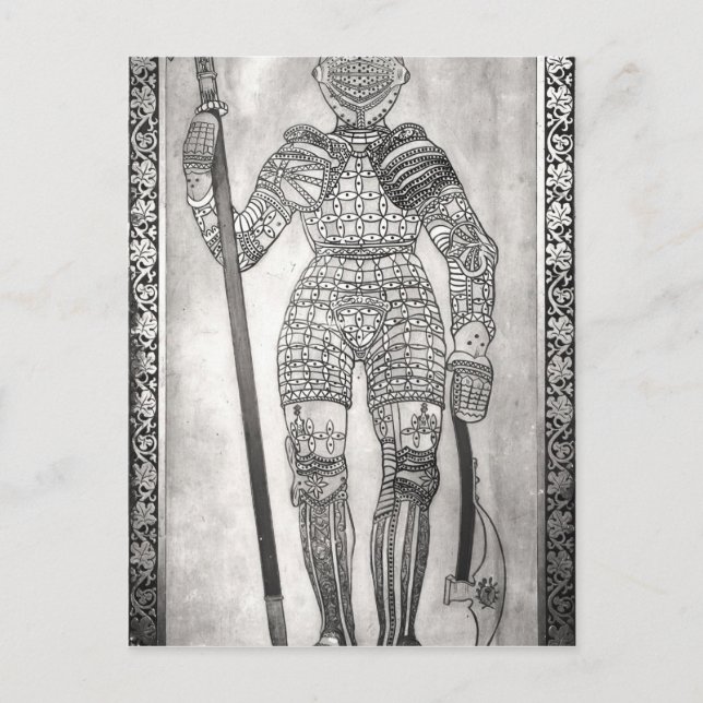 Plaque som skildrar rustningen av Joan of Arc Vykort (Framsida)