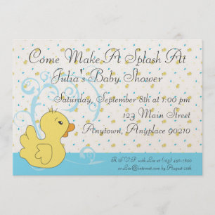 Plask Plask Ank-baby shower-inbjudan Inbjudningar