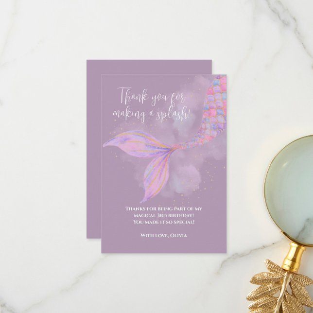 Plask Plask Havsfru Gratulationskort Tack Kort (Fram/Back In Situ)