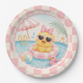Plask Plask Rosa Anka Poolparty Pappers Tallrikar