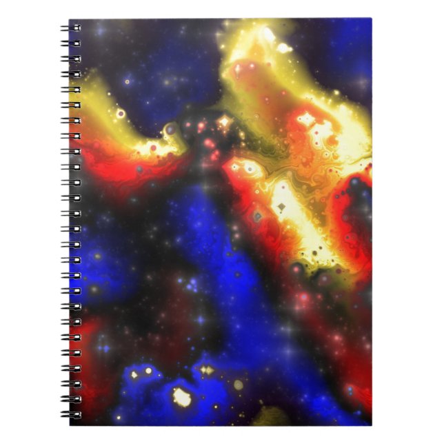 plasma fractal mönster anteckningsbok med spiral (Framsidan)