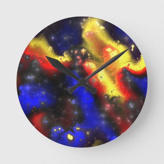 plasma fraktur mönster rund klocka (Framsida)