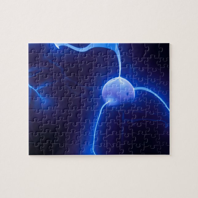 Plasmagloba, plasmajordklot, blåttplasmaboll pussel (Horisontell)