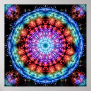 Plasmagoria - Psychdelic Tie Dye Mandala Poster