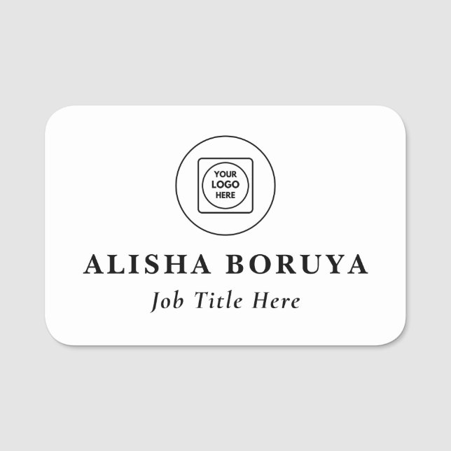Plast Badge med eget logotypnamn för personal Namnbricka (Framsida)