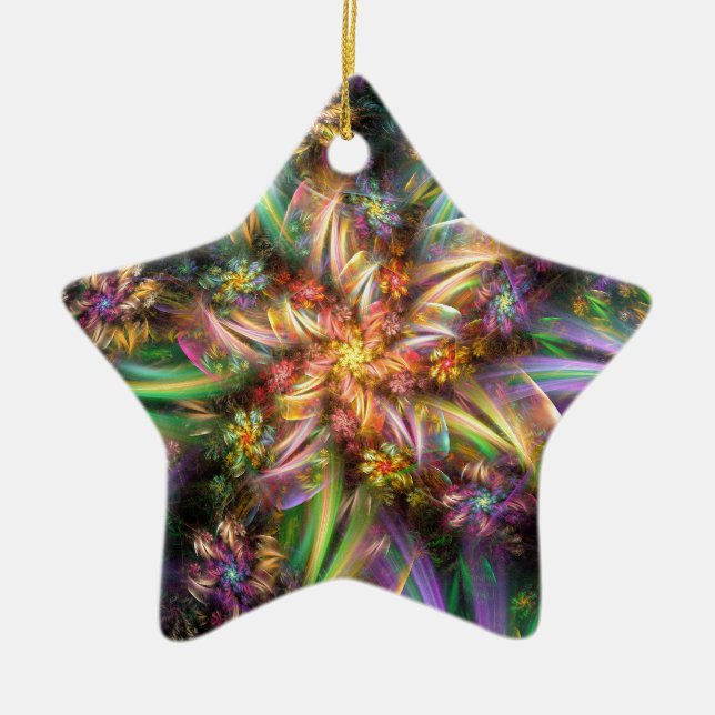 Plast- blommaspiral julgransprydnad keramik (Framsidan)