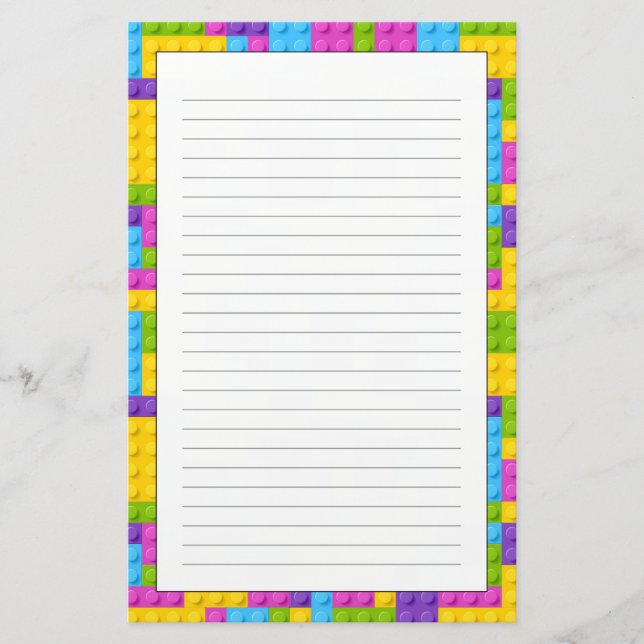 Plast- konstruktionskvartermönster brevpapper (Framsida)