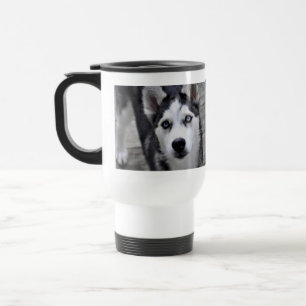 Plast- travel mug för Husky valp Resemugg
