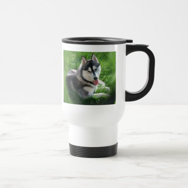 Plast- travel mug för siberian huskyhund resemugg (Höger)