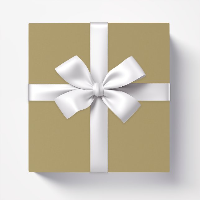 Plastad, fast pastellantik Brass brunbeige Presentpapper (Skapare uppladdad)