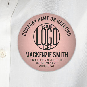 Plastanställd vid Business Logotyp Rosa Färg tryck Namnbricka