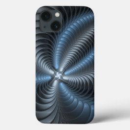 Plastblått Grått 3D Fractal Art Modern Abstrakt