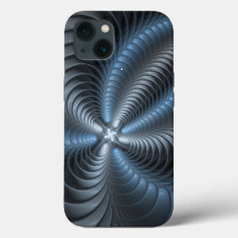 Plastblått Grått 3D Fractal Art Modern Abstrakt