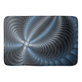 Plastblått Grått 3D Fractal Art Modern Abstrakt Badrumsmatta