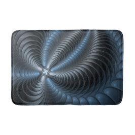 Plastblått Grått 3D Fractal Art Modern Abstrakt Badrumsmatta