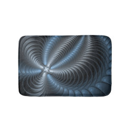 Plastblått Grått 3D Fractal Art Modern Abstrakt Badrumsmatta