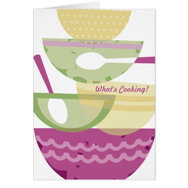 Plastbunkar staplade det stekheta bagerit för hälsningskort (Framsidan)