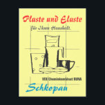 Plaste und Elaste DDR Vykort<br><div class="desc">Für echte Ossis sicherlich bekannte Gegenstände im Design.</div>