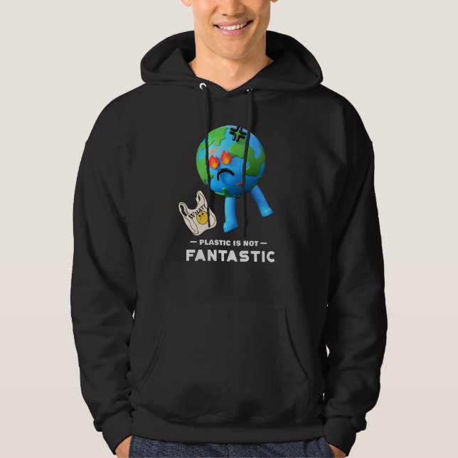 Plasten är inte fantastisk - Räddar planetet Hoodi Hoodie (Framsida)