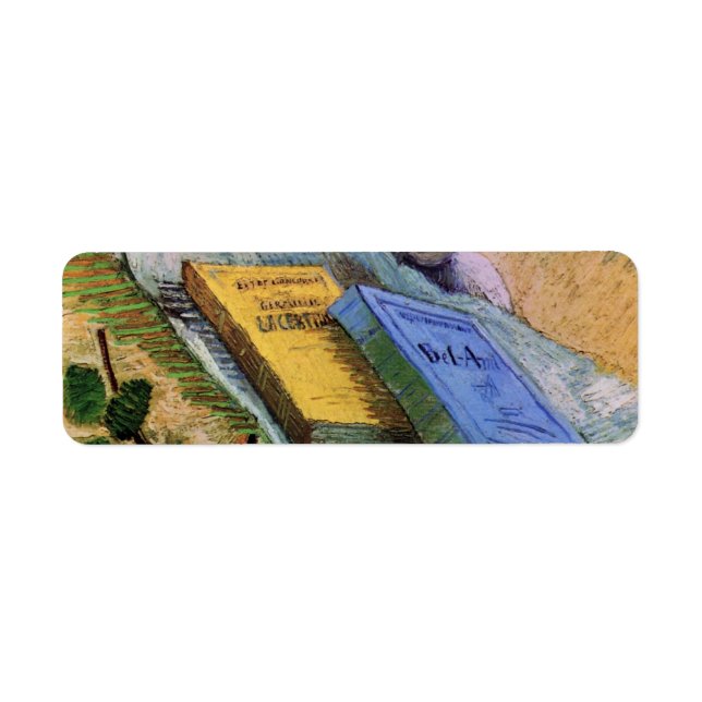 Plaster Statuette Ro och Novels Vincent van Gogh Returadress Etikett (Framsidan)