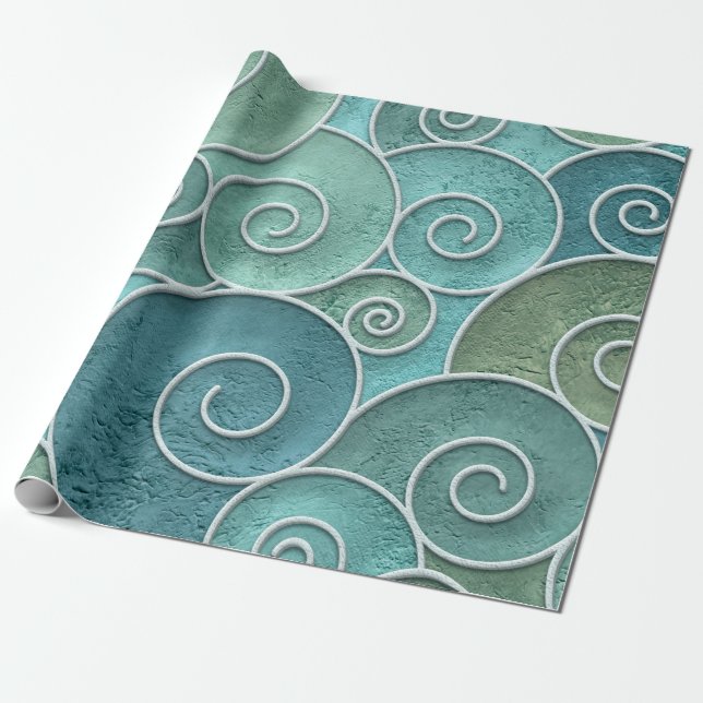 Plaster wall seamless texture with swirls pattern, presentpapper (Utrullad)