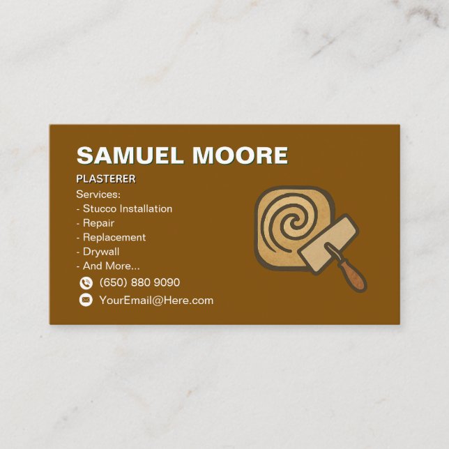 Plasterer Drywall Business Card Drywall Visitkort (Framsida)
