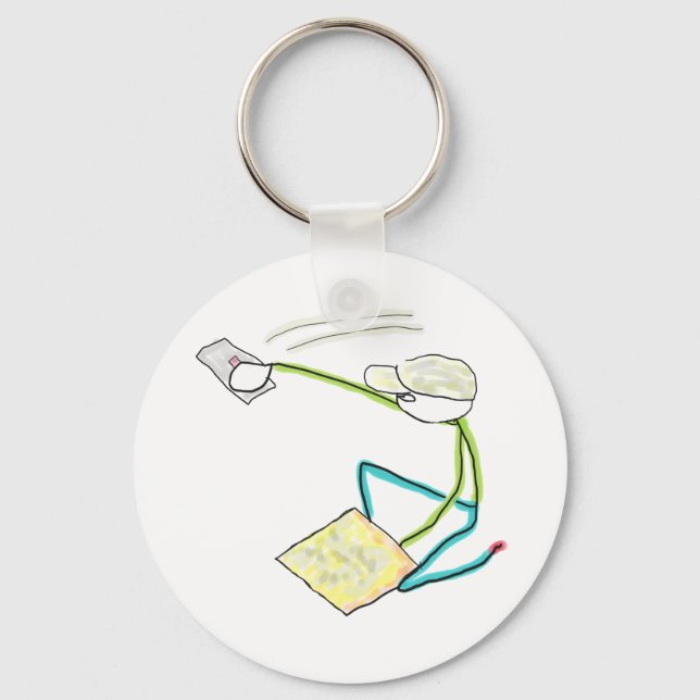 Plasterer Stickman Nyckelring (Framsida)