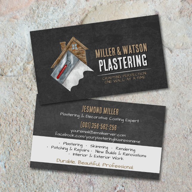 Plastering Services Drywall Professional Visitkort (Skapare uppladdad)