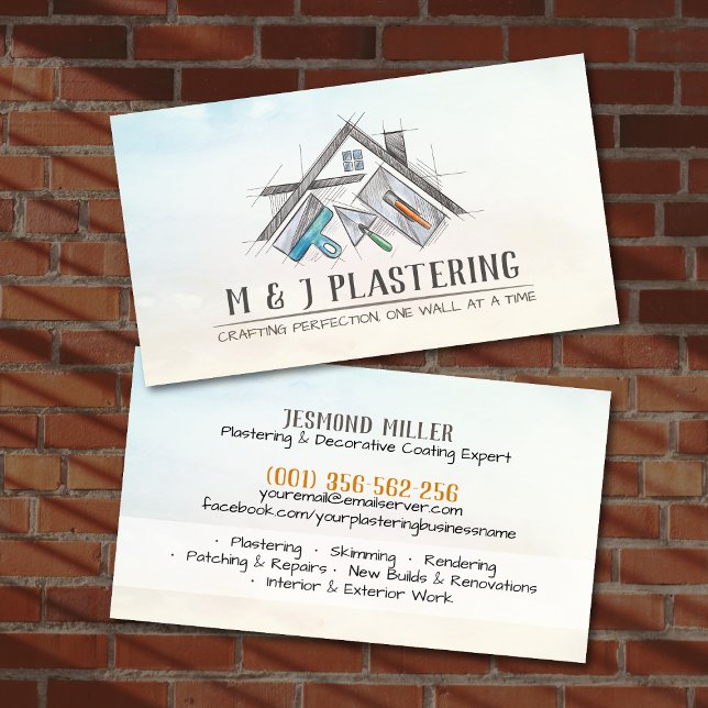 Plastering Services Drywall Professional Visitkort (Skapare uppladdad)