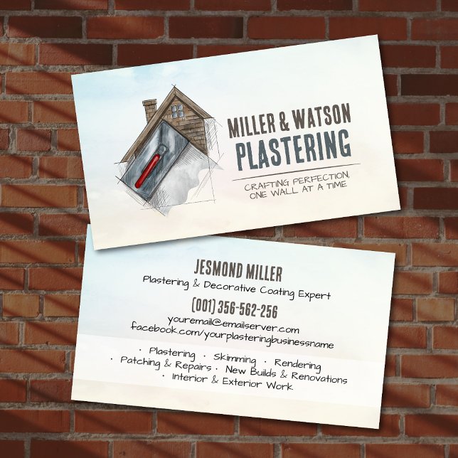 Plastering Services Drywall Professional Visitkort (Skapare uppladdad)
