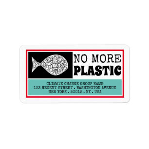 Plastfisk, klimatförändringar adressetikett