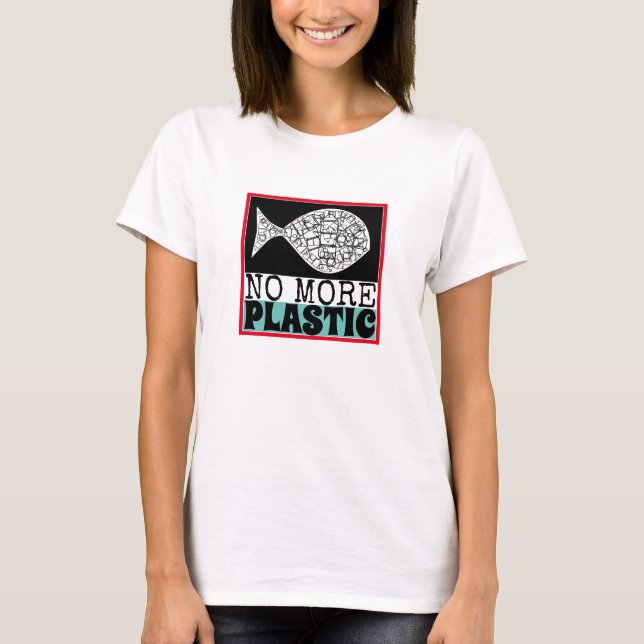 Plastfisk, klimatförändringar t shirt (Framsida)