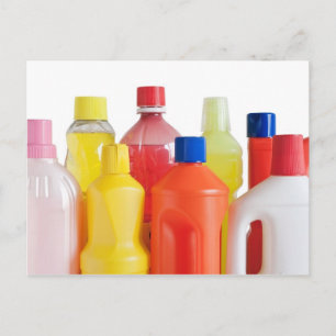 plastflaskor för tvättmedel vykort