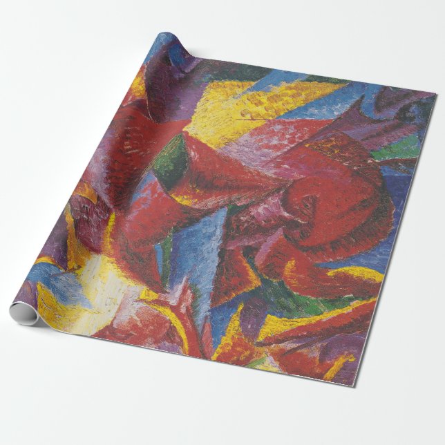 Plastformer av häst - Umberto Boccioni Presentpapper (Utrullad)