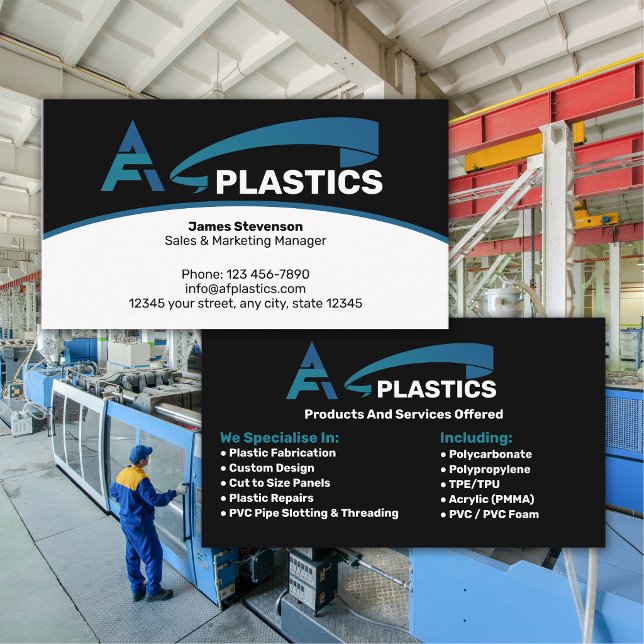 Plastformningsföretag Visitkort (Skapare uppladdad)