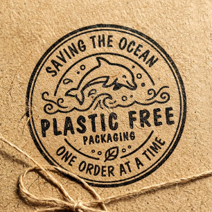 Plastfri Förpackning Delfin Rädda Havet Stämpel