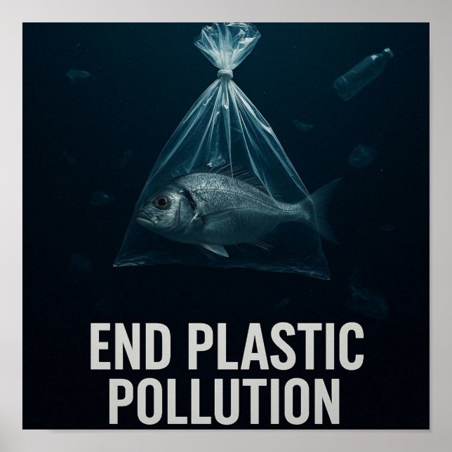 Plastfria oceaner - Medvetenhet om marint liv Poster (Framsidan)