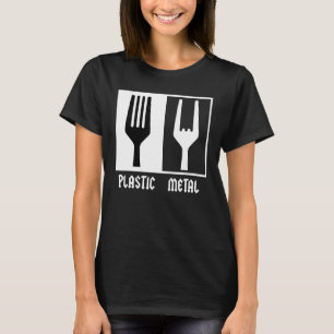 Plastgaffel Sten Metall Rock musik T Shirt