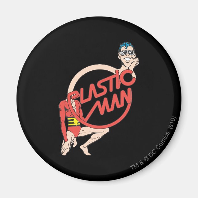 Plastic Man Rubberneck-tecken Magnet (Framsidan)