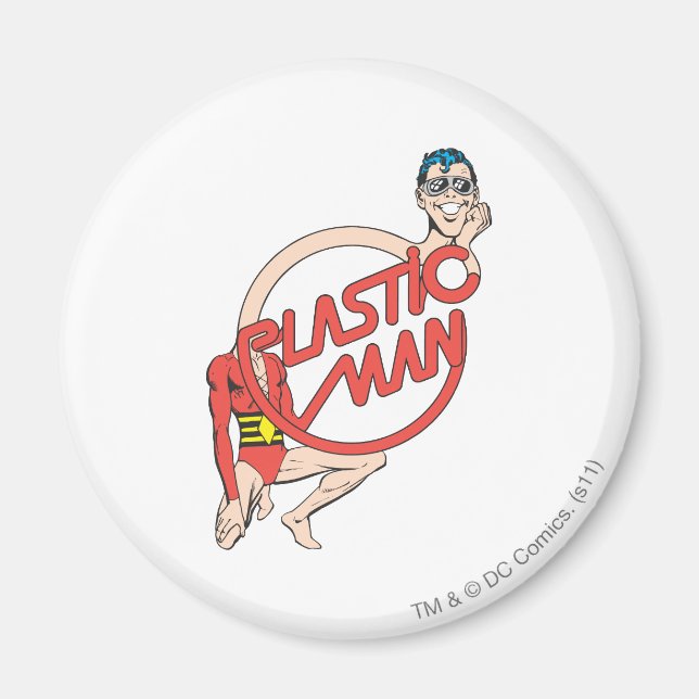 Plastic Man Rubberneck-tecken Magnet (Framsidan)