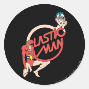 Plastic Man Rubberneck-tecken Runt Klistermärke