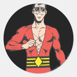 Plastic Man Stands Runt Klistermärke