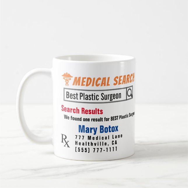 Plastic Surgeon Funny Search Gift Mugg (Vänster)