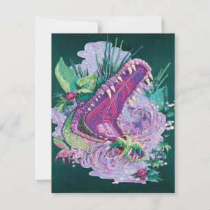 Plasticine Art Alligator, Älskare Gift, Vintage Gi Inbjudningar